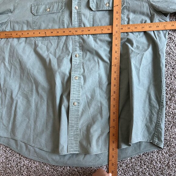 L.L.Bean Mens XXL Traditional Fit Green Button-Up Shirt Long Sleeve Shirt - Picture 7 of 8